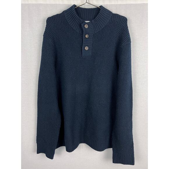 Old Navy Sweater Mens Mock Neck Henley Pullover Grandpa Fisherman Nautical Cozy - Picture 1 of 5